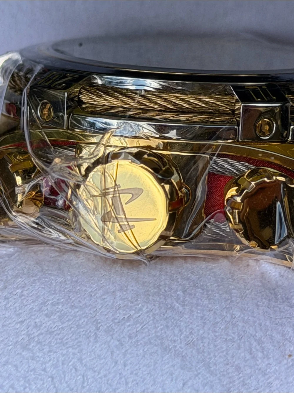 Two-Tone Gold & Silver Chronograph Watch - White Dial